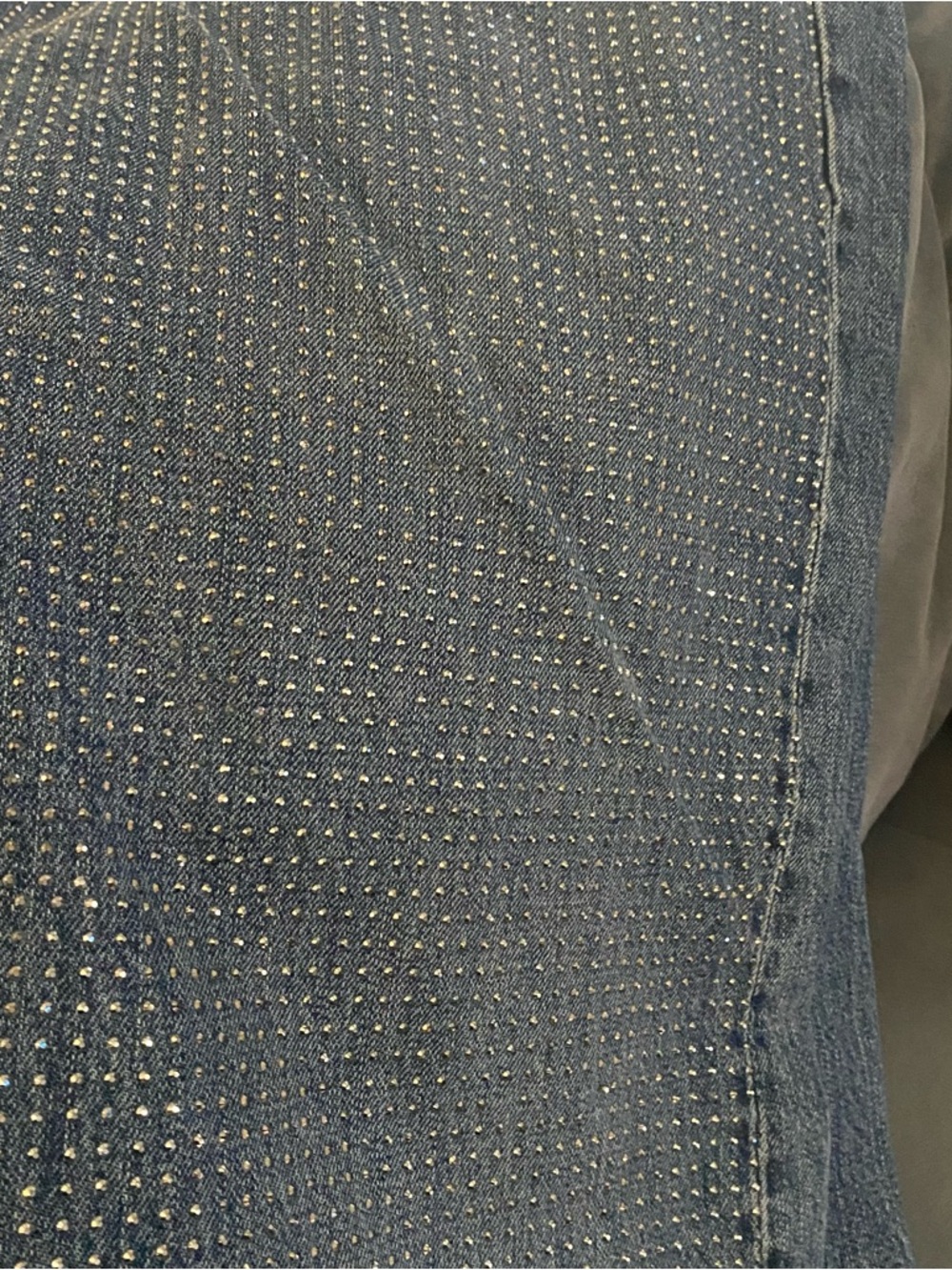 Zara Blue Wide-Leg Rhinestone Jeans - Picture 10 of 10